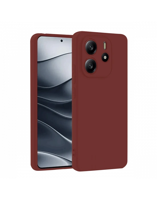 Newface Xiaomi Redmi Note 14 4G Kılıf First Silikon - Bordo