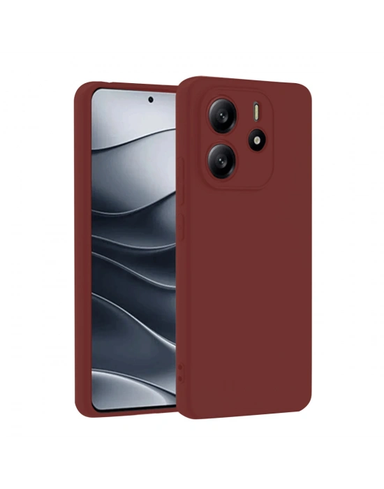Newface Xiaomi Redmi Note 14 4G Kılıf First Silikon - Bordo