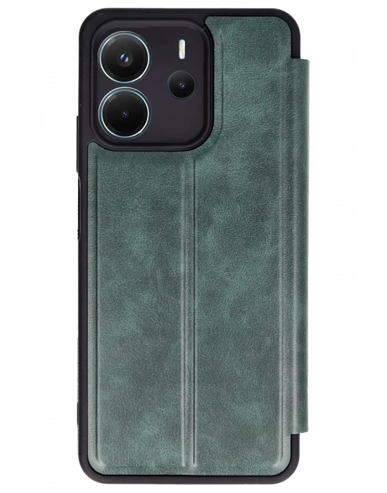 Newface Xiaomi Redmi Note 14 4G Kılıf Flip Cover - Koyu Yeşil