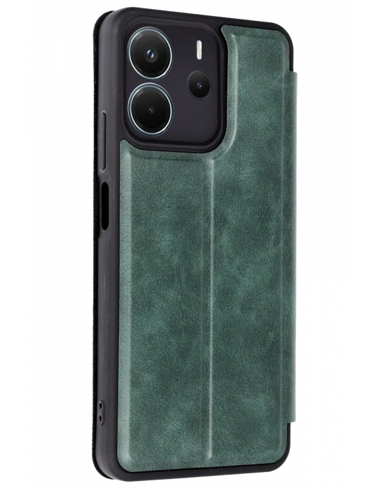 Newface Xiaomi Redmi Note 14 4G Kılıf Flip Cover - Koyu Yeşil