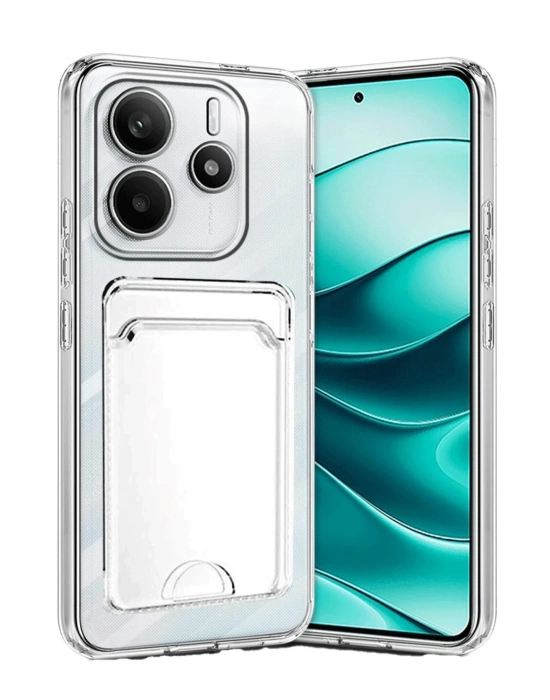 Newface Xiaomi Redmi Note 14 4G Kılıf Kart Şeffaf Silikon - Şeffaf