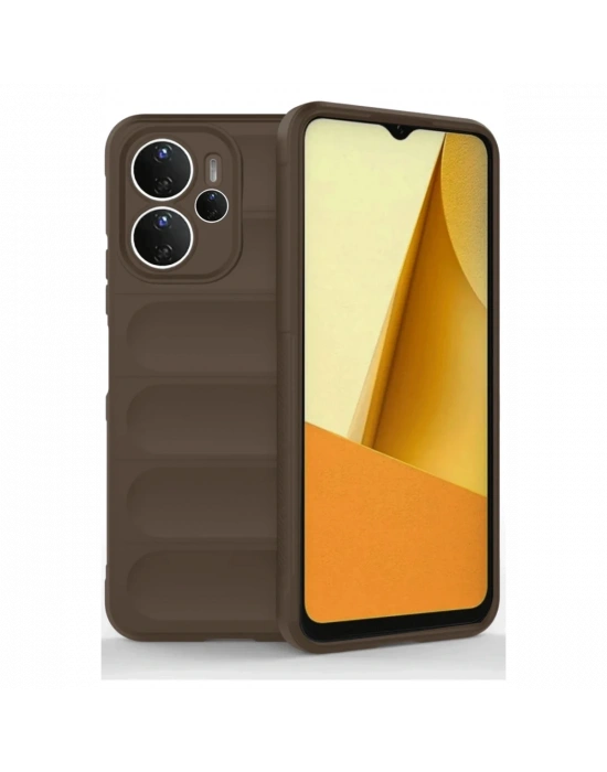 Newface Xiaomi Redmi Note 14 4G Kılıf Optimum Silikon - Kahverengi