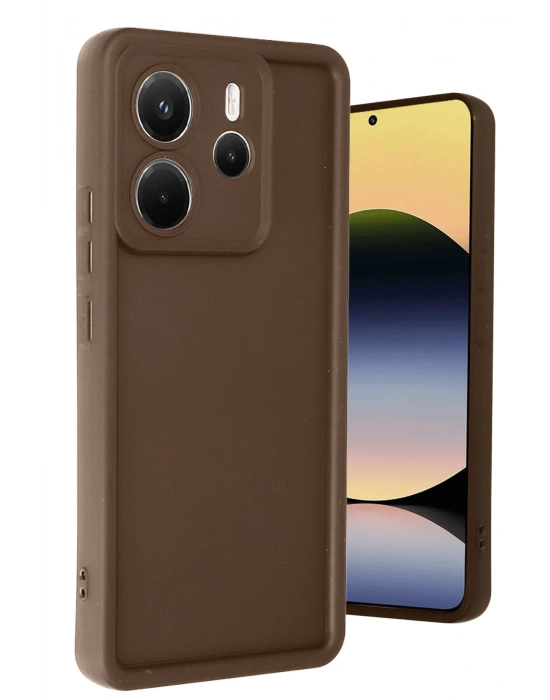Newface Xiaomi Redmi Note 14 4G Kılıf Viera Silikon - Kahverengi
