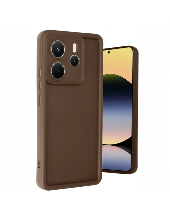 Newface Xiaomi Redmi Note 14 4G Kılıf Viera Silikon - Kahverengi