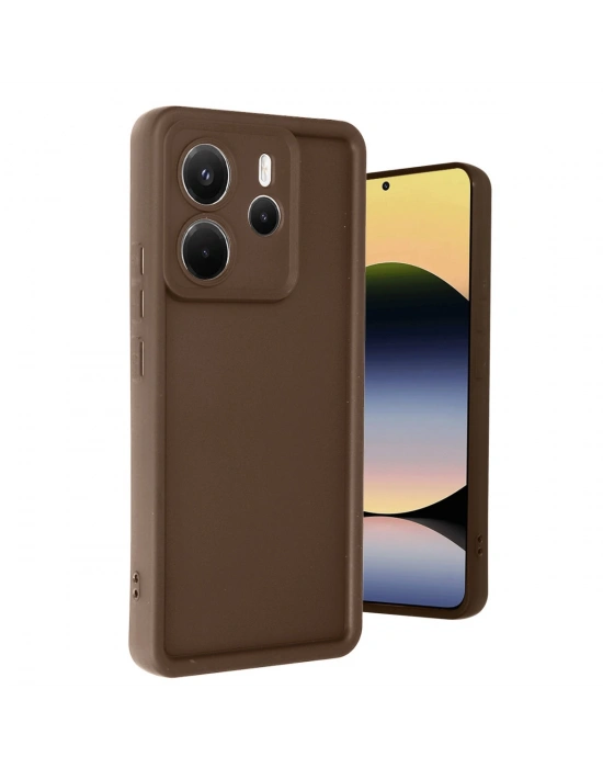 Newface Xiaomi Redmi Note 14 4G Kılıf Viera Silikon - Kahverengi