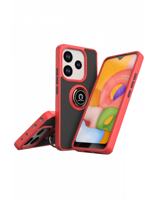 Newface Xiaomi Redmi Note 14 4G Montreal Yüzüklü Silikon Kapak - Kırmızı