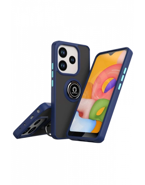 Newface Xiaomi Redmi Note 14 4G Montreal Yüzüklü Silikon Kapak - Lacivert