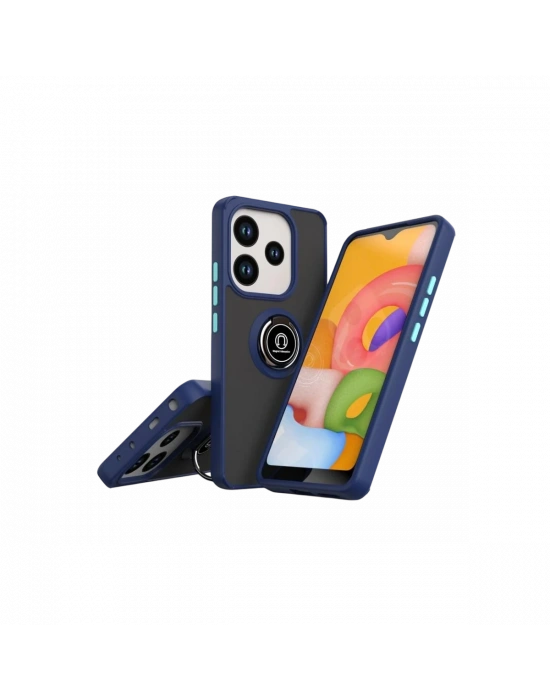 Newface Xiaomi Redmi Note 14 4G Montreal Yüzüklü Silikon Kapak - Lacivert