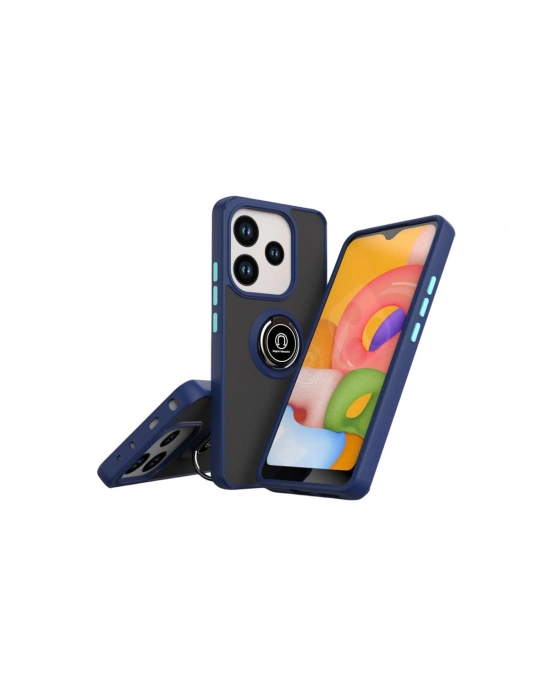 Newface Xiaomi Redmi Note 14 4G Montreal Yüzüklü Silikon Kapak - Lacivert