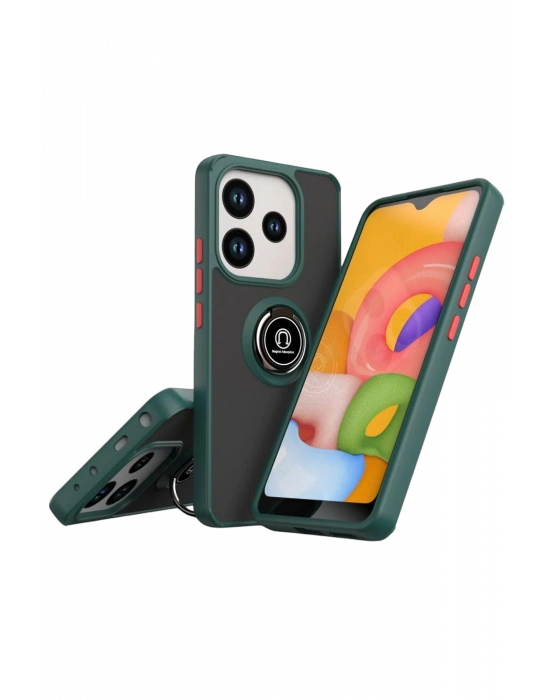 Newface Xiaomi Redmi Note 14 4G Montreal Yüzüklü Silikon Kapak - Yeşil