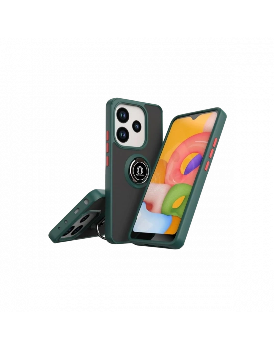 Newface Xiaomi Redmi Note 14 4G Montreal Yüzüklü Silikon Kapak - Yeşil