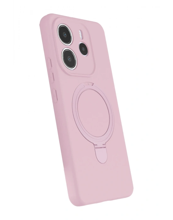 Newface Xiaomi Redmi Note 14 4G Regal Magsafe Standlı Kapak - Açık Pembe