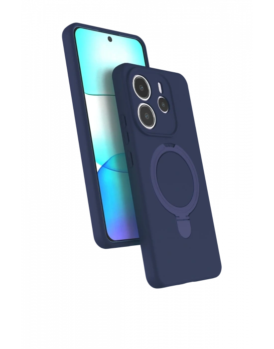 Newface Xiaomi Redmi Note 14 4G Regal Magsafe Standlı Kapak - Lacivert