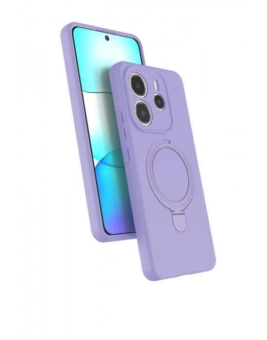 Newface Xiaomi Redmi Note 14 4G Regal Magsafe Standlı Kapak - Lila