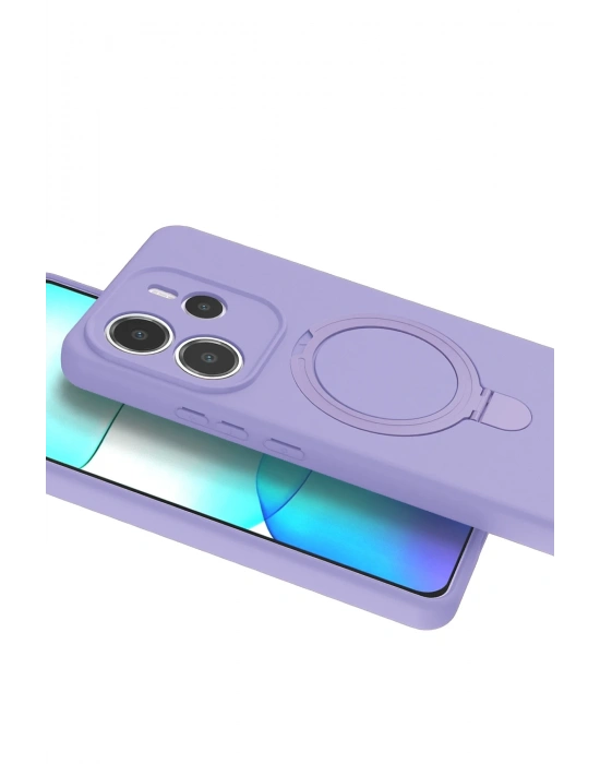 Newface Xiaomi Redmi Note 14 4G Regal Magsafe Standlı Kapak - Lila