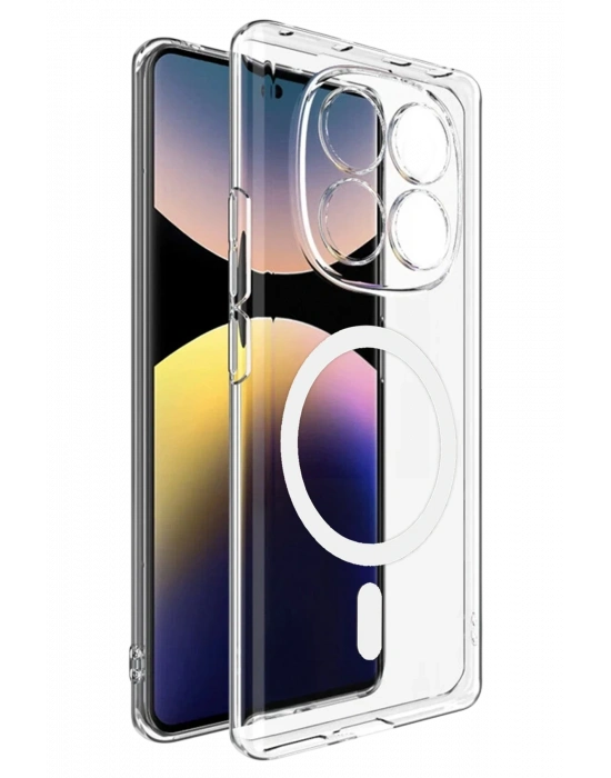 Newface Xiaomi Redmi Note 14 Pro 4G Combo Sert Şeffaf Magsafe Kapak - Şeffaf