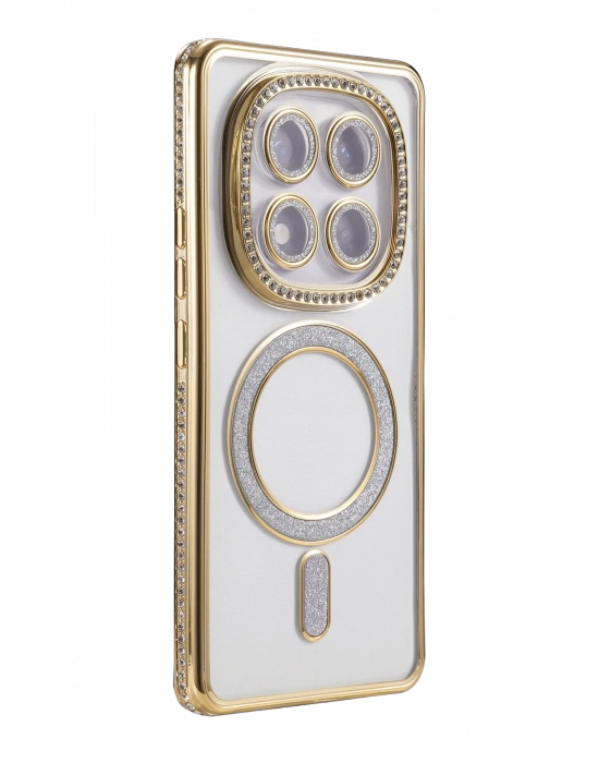 Newface Xiaomi Redmi Note 14 Pro 4G Joke Simli Magneticsafe Kılıf - Gold