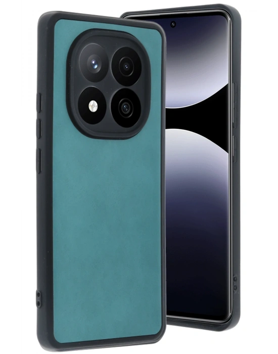 Newface Xiaomi Redmi Note 14 Pro 4G Kılıf Aras Deri Kapak - Açık Yeşil