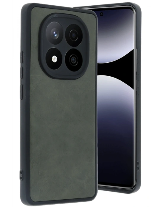 Newface Xiaomi Redmi Note 14 Pro 4G Kılıf Aras Deri Kapak - Koyu Yeşil