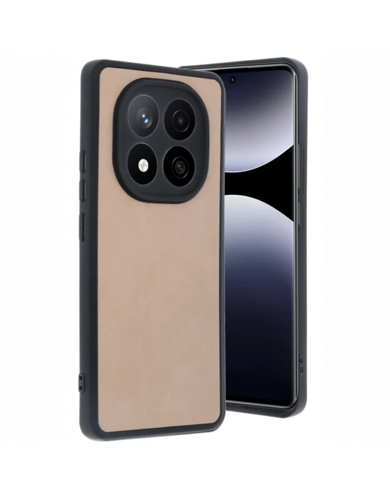 Newface Xiaomi Redmi Note 14 Pro 4G Kılıf Aras Deri Kapak - Pudra