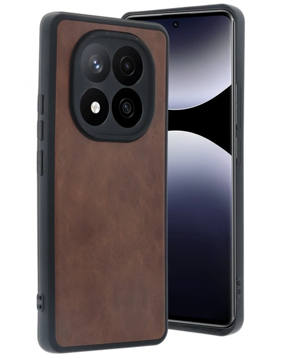 Newface Xiaomi Redmi Note 14 Pro 4G Kılıf Aras Deri Kapak - Taba