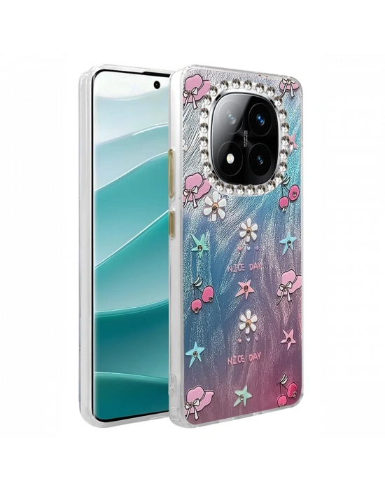 Newface Xiaomi Redmi Note 14 Pro 4G Kılıf Blade Aynalı Desenli Kapak - Desen 4