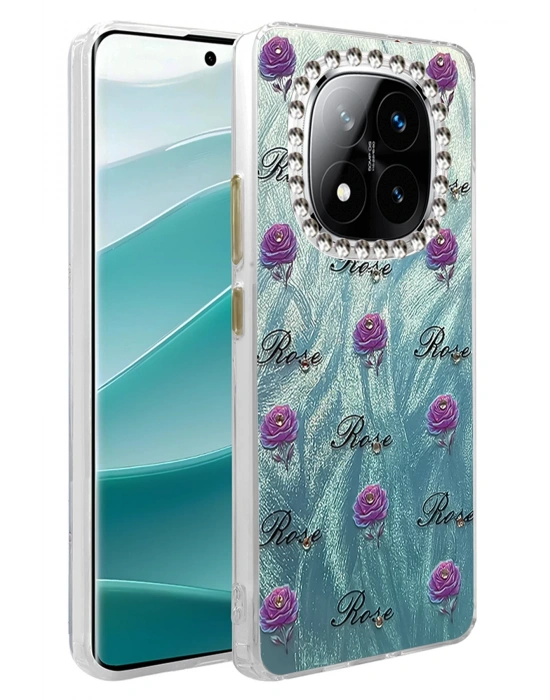 Newface Xiaomi Redmi Note 14 Pro 4G Kılıf Blade Aynalı Desenli Kapak - Desen 9