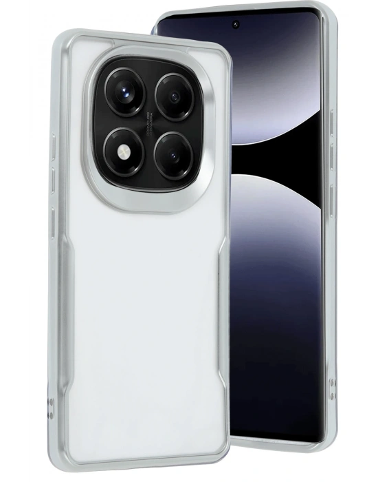 Newface Xiaomi Redmi Note 14 Pro 4G Kılıf Boyi Silikon Kapak - Gümüş