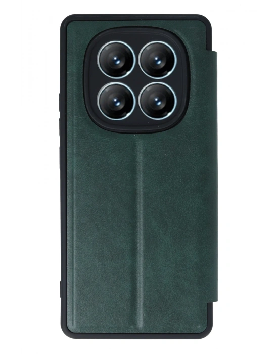 Newface Xiaomi Redmi Note 14 Pro 4G Kılıf Flip Cover - Koyu Yeşil