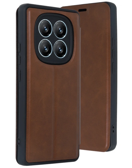 Newface Xiaomi Redmi Note 14 Pro 4G Kılıf Flip Cover - Taba