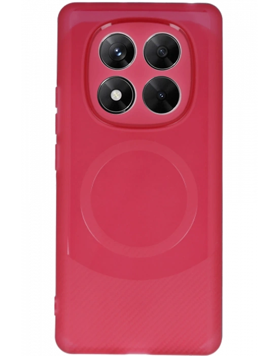 Newface Xiaomi Redmi Note 14 Pro 4G Kılıf Maya Karbon Kapak - Bordo