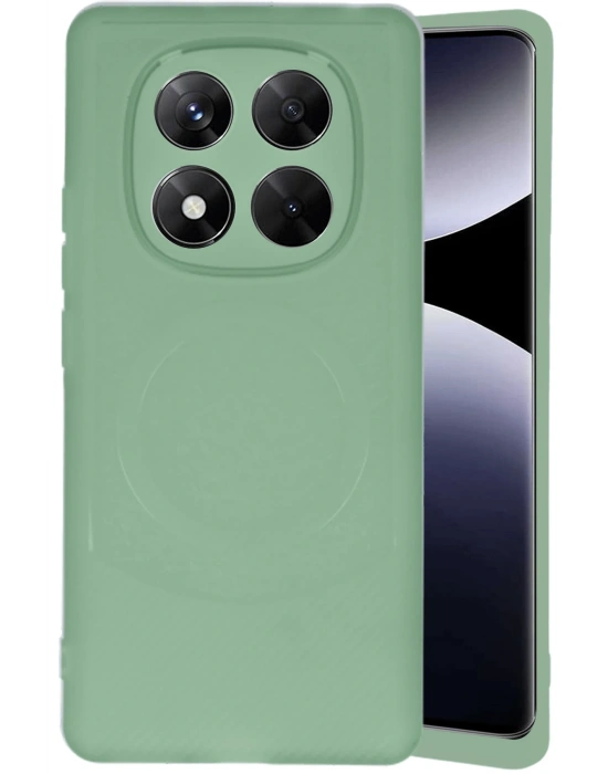 Newface Xiaomi Redmi Note 14 Pro 4G Kılıf Maya Karbon Kapak - Su Yeşili