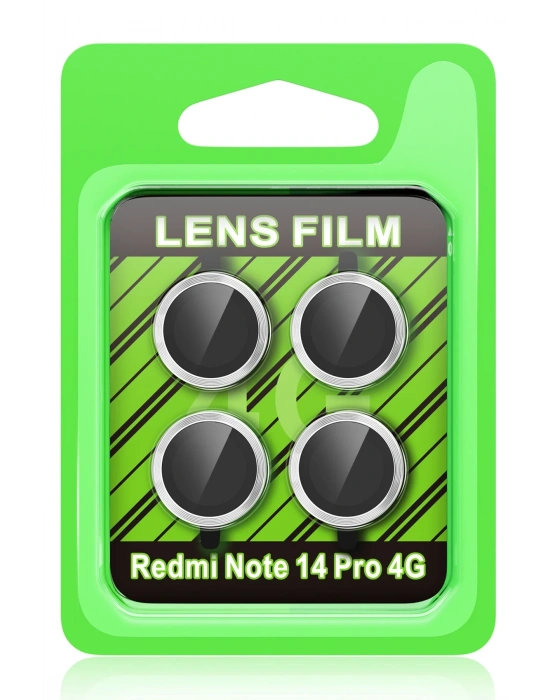 Newface Xiaomi Redmi Note 14 Pro 4G Raze Metal Kamera Lens - Gümüş