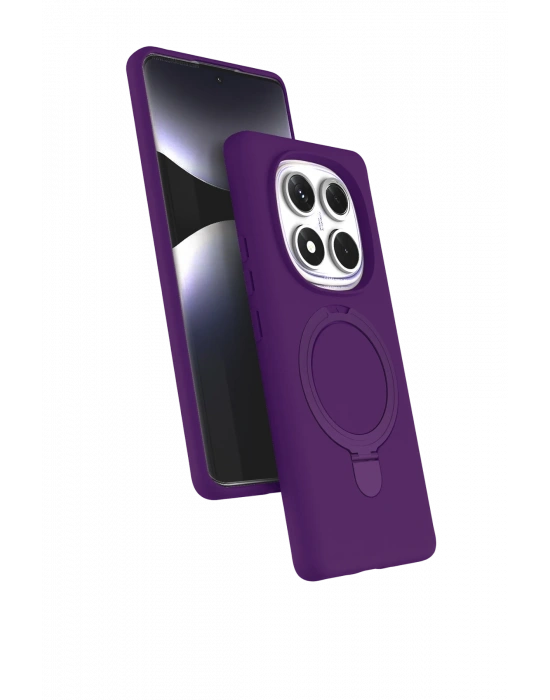 Newface Xiaomi Redmi Note 14 Pro 4G Regal Magsafe Standlı Kapak - Derin Mor