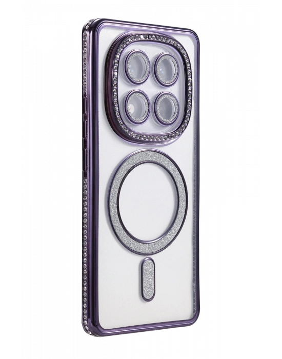 Newface Xiaomi Redmi Note 14 Pro 5G Joke Simli Magneticsafe Kılıf - Derin Mor