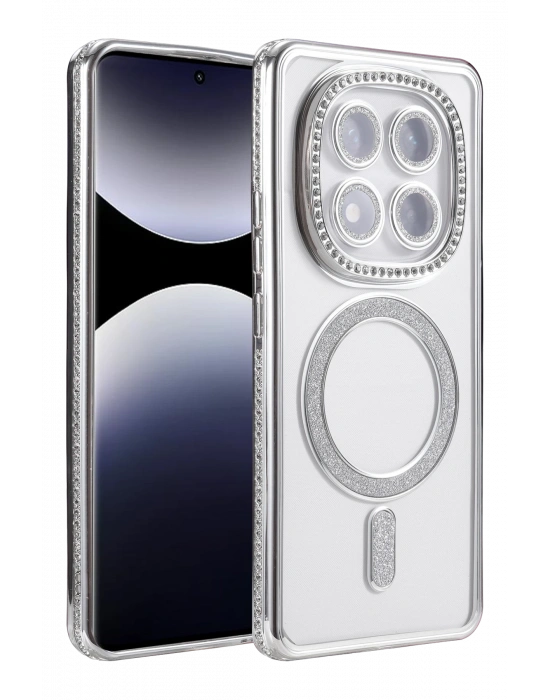 Newface Xiaomi Redmi Note 14 Pro 5G Joke Simli Magneticsafe Kılıf - Gümüş