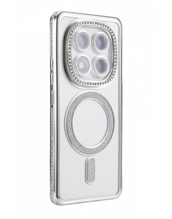 Newface Xiaomi Redmi Note 14 Pro 5G Joke Simli Magneticsafe Kılıf - Gümüş