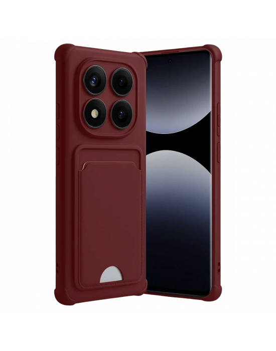 Newface Xiaomi Redmi Note 14 Pro 5G Kelvin Kartvizitli Silikon - Bordo