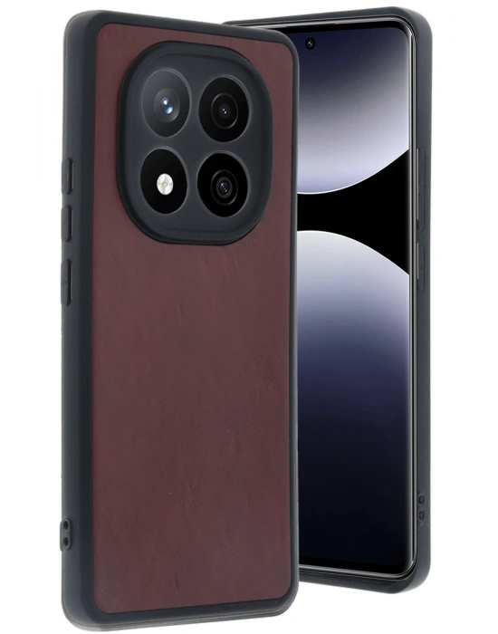 Newface Xiaomi Redmi Note 14 Pro 5G Kılıf Aras Deri Kapak - Bordo