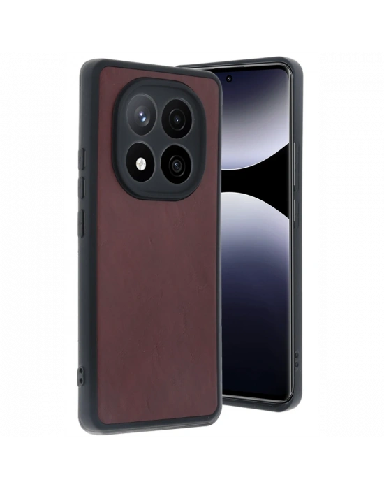 Newface Xiaomi Redmi Note 14 Pro 5G Kılıf Aras Deri Kapak - Bordo