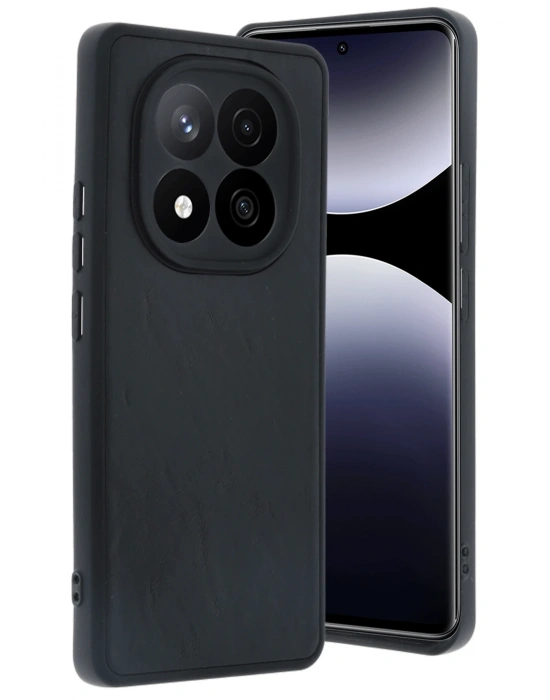 Newface Xiaomi Redmi Note 14 Pro 5G Kılıf Aras Deri Kapak - Siyah