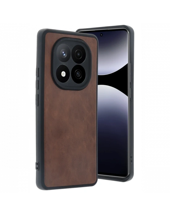 Newface Xiaomi Redmi Note 14 Pro 5G Kılıf Aras Deri Kapak - Taba