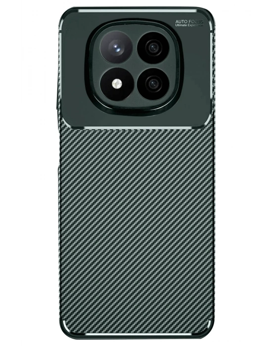 Newface Xiaomi Redmi Note 14 Pro 5G Kılıf Auto Focus Karbon Kapak - Koyu Yeşil