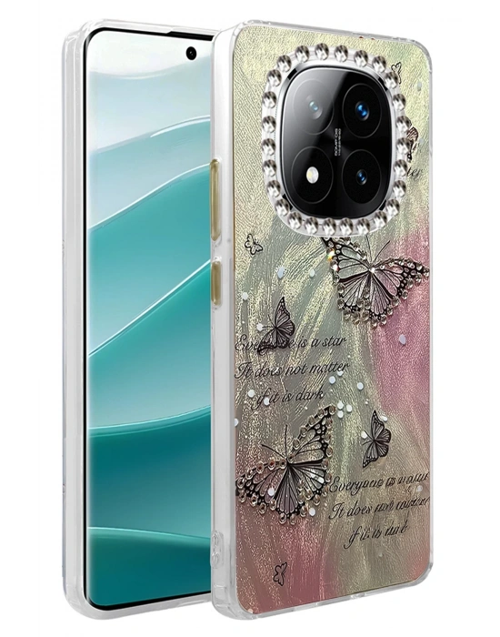 Newface Xiaomi Redmi Note 14 Pro 5G Kılıf Blade Aynalı Desenli Kapak - Desen 6