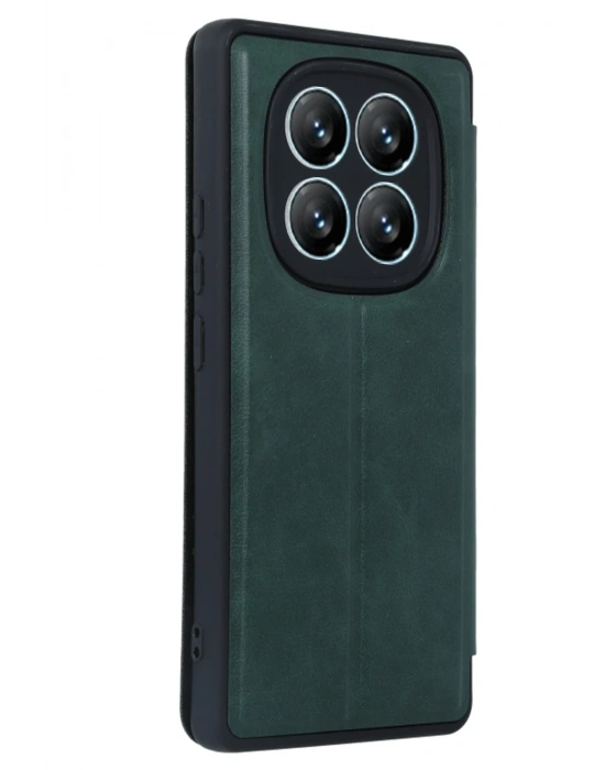 Newface Xiaomi Redmi Note 14 Pro 5G Kılıf Flip Cover - Koyu Yeşil