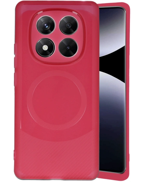 Newface Xiaomi Redmi Note 14 Pro 5G Kılıf Maya Karbon Kapak - Bordo