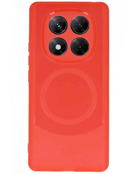 Newface Xiaomi Redmi Note 14 Pro 5G Kılıf Maya Karbon Kapak - Kırmızı