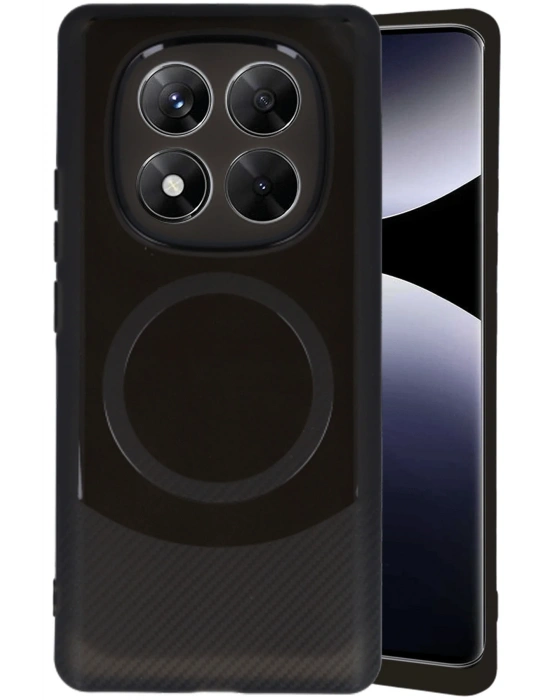 Newface Xiaomi Redmi Note 14 Pro 5G Kılıf Maya Karbon Kapak - Siyah