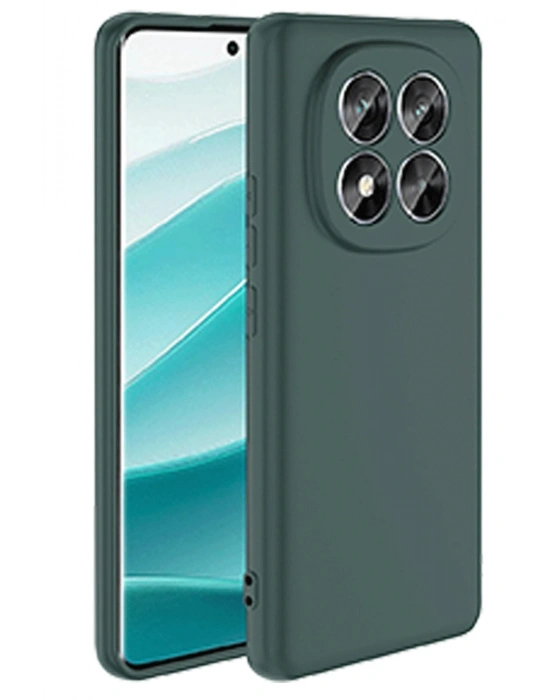 Newface Xiaomi Redmi Note 14 Pro 5G Kılıf Nano içi Kadife Silikon - Koyu Yeşil