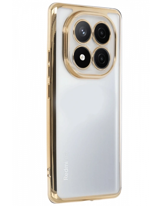 Newface Xiaomi Redmi Note 14 Pro 5G Kılıf Razer Lensli Silikon - Gold